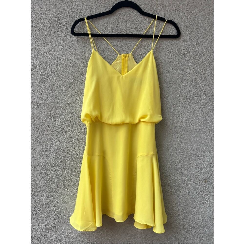 Lulus Wanna Bet Yellow Sleeveless Dress Mini Spaghetti Strap Flowy Small